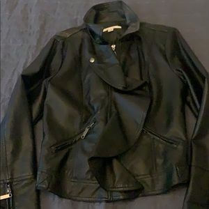 Black leather jacket